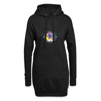 Visite de Mykonos Palmiers Colorés - Sweat-shirt à capuche long Femme - noir - Devant