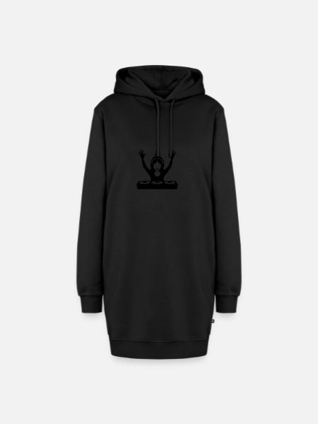 DJ Turntables Festival Party - Hoodie-Kleid - Schwarz