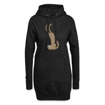 Faultier macht Kerze - Hoodie-Kleid - Schwarz - Vorne