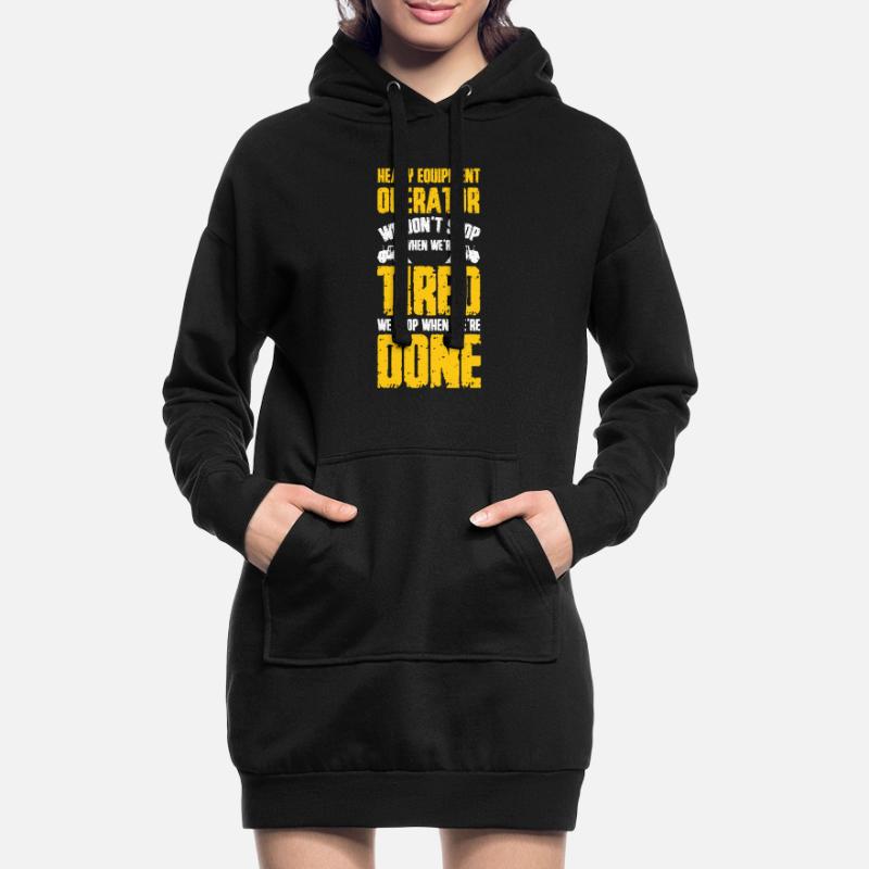 Construction machine operators, excavators, excavator operators, construction workers Hoodie Dress