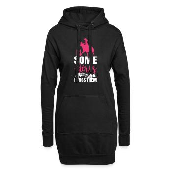 Some Girls Chase Boys I Pass Them Western Barrel R - Hoodie Dress - black - Front