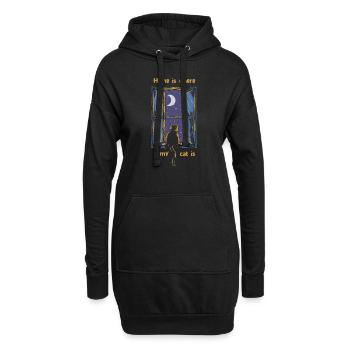 La maison est là où se trouve mon chat - Sweat-shirt à capuche long Femme - noir - Devant