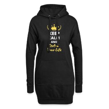 Keep Calm and Ctrl-Z Your Life - Sweat-shirt à capuche long Femme - noir - Devant