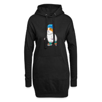 Hamster patins à glace - Sweat-shirt à capuche long Femme - noir - Devant