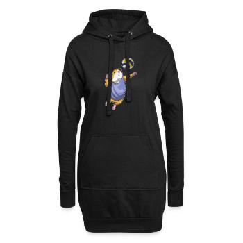 Meerschweinchen Volleyballspieler Volleyball - Hoodie-Kleid - Schwarz - Vorne