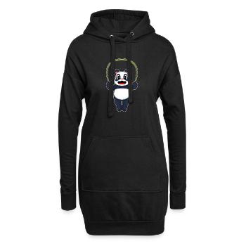 Panda Seilspringen Springseil Fitness - Hoodie-Kleid - Schwarz - Vorne