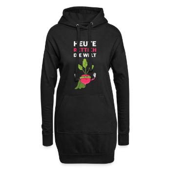 Rettich-Superheld gegen Chaos - Hoodie-Kleid - Schwarz - Vorne