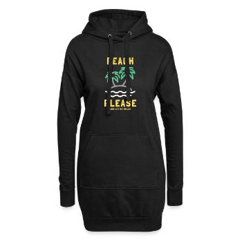 Plage, s’il te plaît, et laisse-moi me détendre - Sweat-shirt à capuche long Femme - noir - Devant