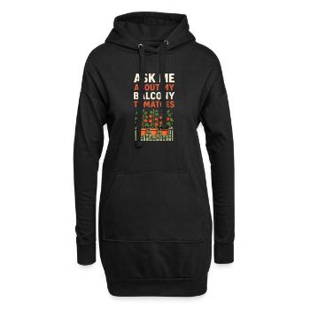 Balkontomaten | Urban Gardening - Hoodie-Kleid - Schwarz - Vorne