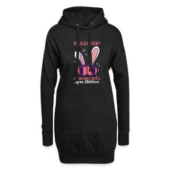 Kostüm Skifahrer Wintersport Apres Ski Party - Hoodie-Kleid - Schwarz - Vorne