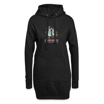 Yoga Zen Motivation Respirez l’inspiration de la paix - Sweat-shirt à capuche long Femme - noir - Devant