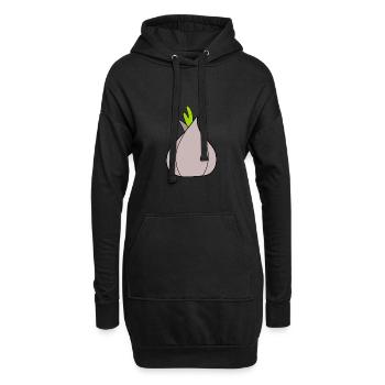 Légumes à l’oignon végétaliens - Sweat-shirt à capuche long Femme - noir - Devant