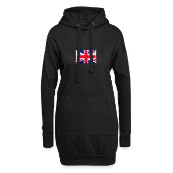 Großbritannien Flagge Fahne Blechschild-Optik - Hoodie-Kleid - Schwarz - Vorne