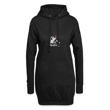 Unser erster Muttertag Elefanten Herz - Hoodie-Kleid - Schwarz - Vorne