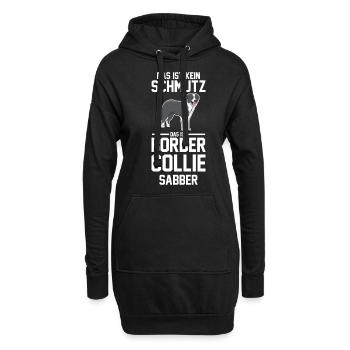 Hund Border Collie - Hoodie-Kleid - Schwarz - Vorne
