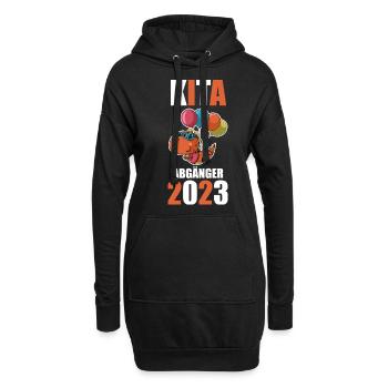 Schulkind 2023 Schulbeginn Dinosaurier Einschulung - Hoodie-Kleid - Schwarz - Vorne