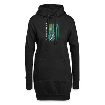 Plus de contrebasse basse avec drapeau américain - Sweat-shirt à capuche long Femme - noir - Devant