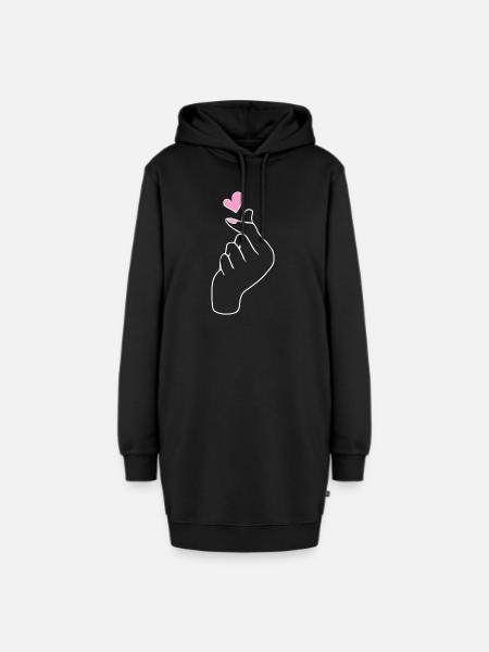 Kpop Korea K-Pop Herz - Hoodie-Kleid - Schwarz