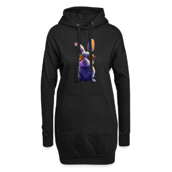 Rabbit2 - Hoodie-Kleid - Schwarz - Vorne