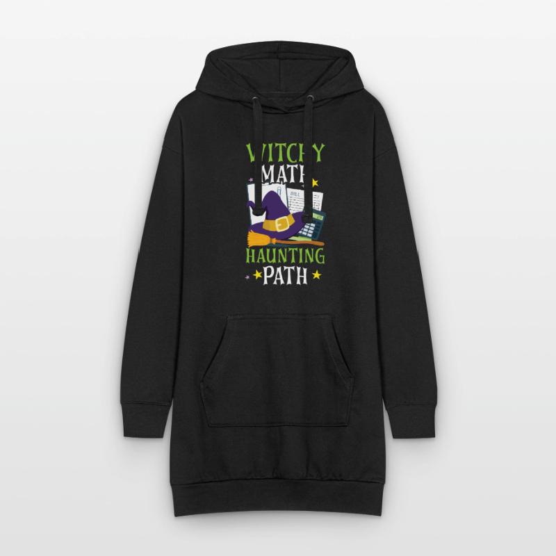 Witch Math Haunted Path Comptable Halloween Sweat-shirt à capuche long Femme