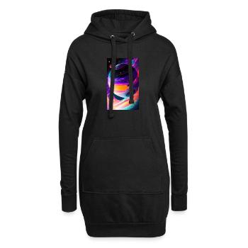 Sonnensystem | Planeten | Weltall | Stern - Hoodie-Kleid - Schwarz - Vorne