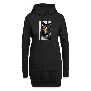 Tigre | Animal | Prédateur | Rugissement | Roi | Asie - Sweat-shirt à capuche long Femme - noir - Devant