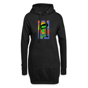 Alien | UFO | Raumschiff | UAP | außerirdische - Hoodie-Kleid - Schwarz - Vorne