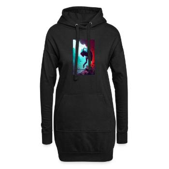 Alien | UFO | Raumschiff | UAP | außerirdische - Hoodie-Kleid - Schwarz - Vorne