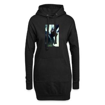 Alien | UFO | Raumschiff | UAP | außerirdische - Hoodie-Kleid - Schwarz - Vorne