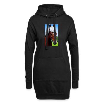 Cheval | Équitation | Animal | Monture | Coloré - Sweat-shirt à capuche long Femme - noir - Devant