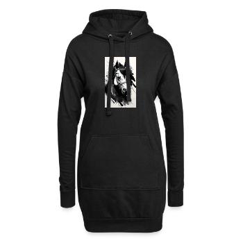 Cheval | Équitation | Animal | Monture | Coloré - Sweat-shirt à capuche long Femme - noir - Devant
