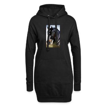Cheval | Équitation | Animal | Monture | Coloré - Sweat-shirt à capuche long Femme - noir - Devant