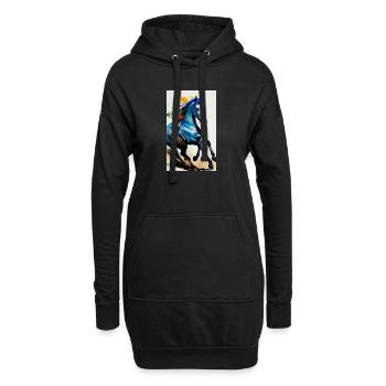 Cheval | Équitation | Animal | Monture | Coloré - Sweat-shirt à capuche long Femme - noir - Devant