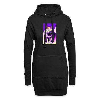 Katze | Haustier | Katzenfan | niedlich | Kätzchen - Hoodie-Kleid - Schwarz - Vorne