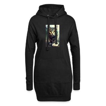 Katze | Haustier | Katzenfan | niedlich | Kätzchen - Hoodie-Kleid - Schwarz - Vorne