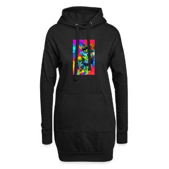 Katze | Haustier | Katzenfan | niedlich | Kätzchen - Hoodie-Kleid - Schwarz - Vorne