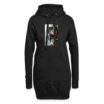 Katze | Haustier | Katzenfan | niedlich | Kätzchen - Hoodie-Kleid - Schwarz - Vorne