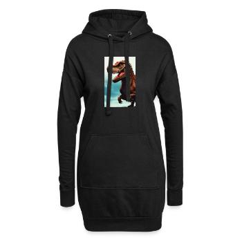 Dinosaurier | T-Rex | Tyrannosaurus - Hoodie-Kleid - Schwarz - Vorne