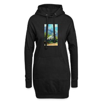 Dinosaurier | T-Rex | Tyrannosaurus - Hoodie-Kleid - Schwarz - Vorne