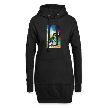 Dinosaurier | T-Rex | Tyrannosaurus - Hoodie-Kleid - Schwarz - Vorne