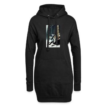 Wolf | Raubtier | Hund | Mystisch - Hoodie-Kleid - Schwarz - Vorne
