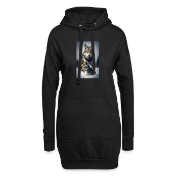 Wolf | Raubtier | Hund | Mystisch - Hoodie-Kleid - Schwarz - Vorne