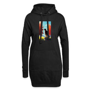 Aigle | Oiseaux | Liberté | Animaux - Sweat-shirt à capuche long Femme - noir - Devant