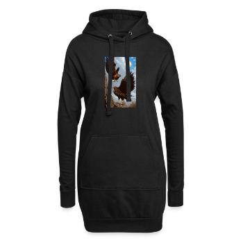 Aigle | Oiseaux | Liberté | Animaux - Sweat-shirt à capuche long Femme - noir - Devant