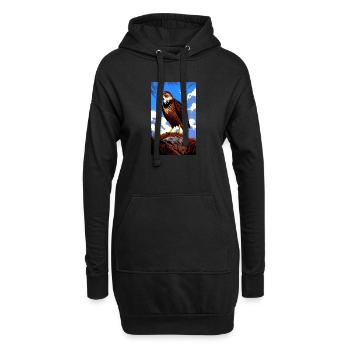 Aigle | Oiseaux | Liberté | Animaux - Sweat-shirt à capuche long Femme - noir - Devant