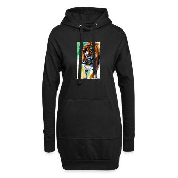 Tigre | Animal | Prédateur | Rugissement | Roi | Asie - Sweat-shirt à capuche long Femme - noir - Devant
