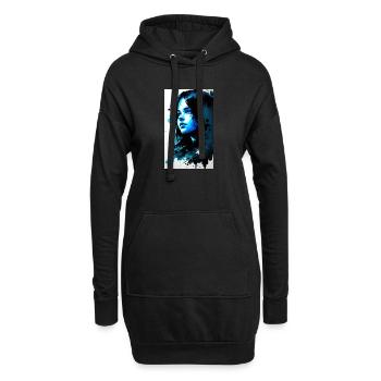Woman | Face | Girls | Anime - Hoodie Dress - black - Front