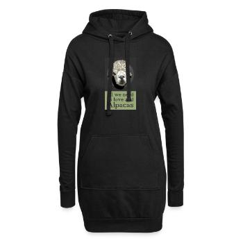 lustig Alpaka Lama Sprüche Comic Cartoon Symbol - Hoodie-Kleid - Schwarz - Vorne