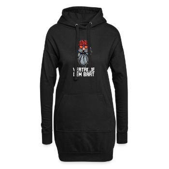 Humoristique Barbe Barbe Barbe Déclaration Barbe Coiffure - Sweat-shirt à capuche long Femme - noir - Devant