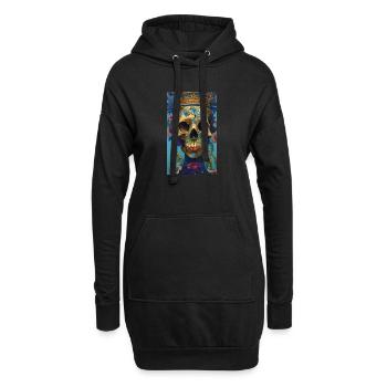 Beautiful fantasy Skull - Hoodie-Kleid - Schwarz - Vorne